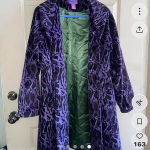Suzanne Somers Purple and Black Trench Coat